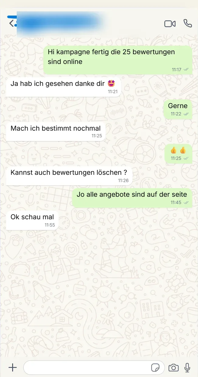 Kundenfeedback nach dem Kauf von Google Bewertungen